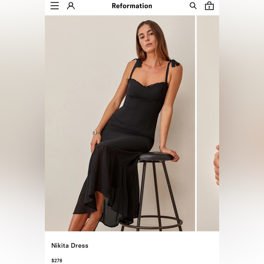 Reformation Black Sleeveless Dress